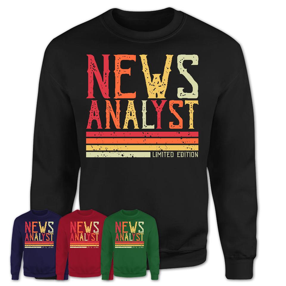Vintage News Analyst Limited Edition Job Shirt, Coworker Birthday Gift Idea