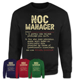 Vintage Noc Manager Definition Shirt, Funny Coworker Gift Idea for Noc Manager, New Job Gift