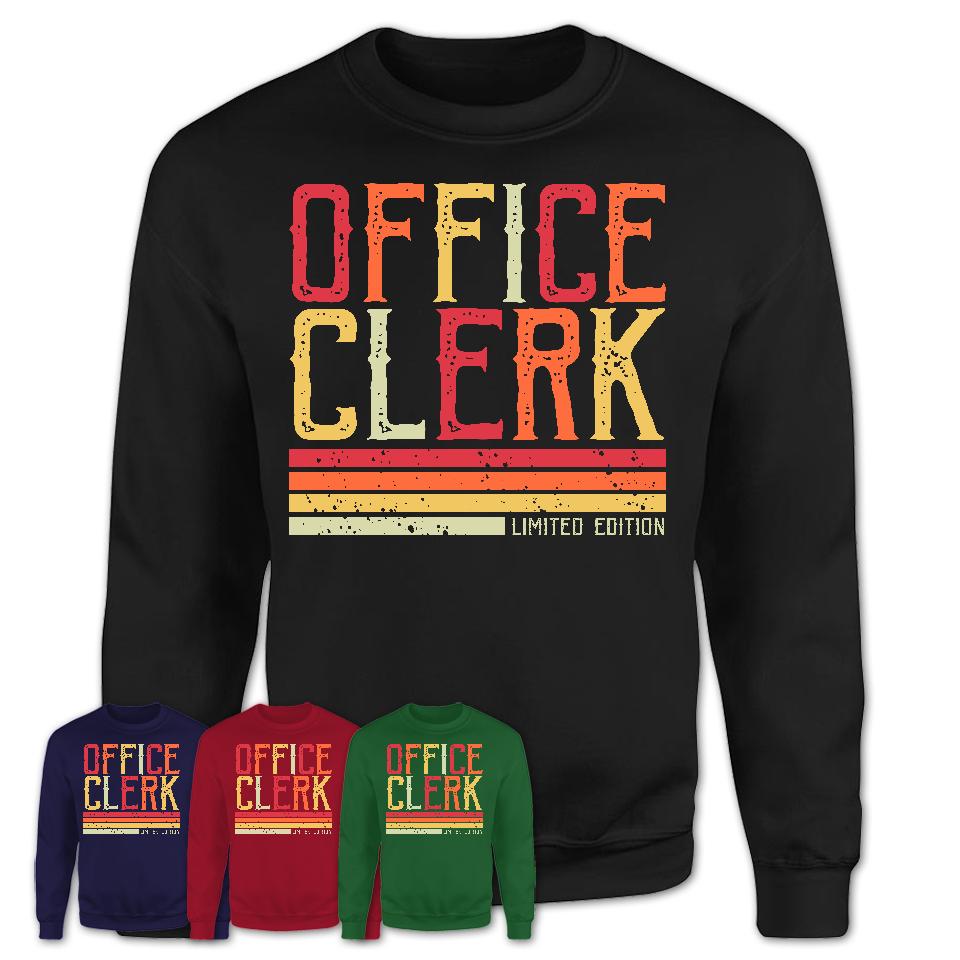 Vintage Office Clerk Limited Edition Job Shirt, Coworker Birthday Gift Idea