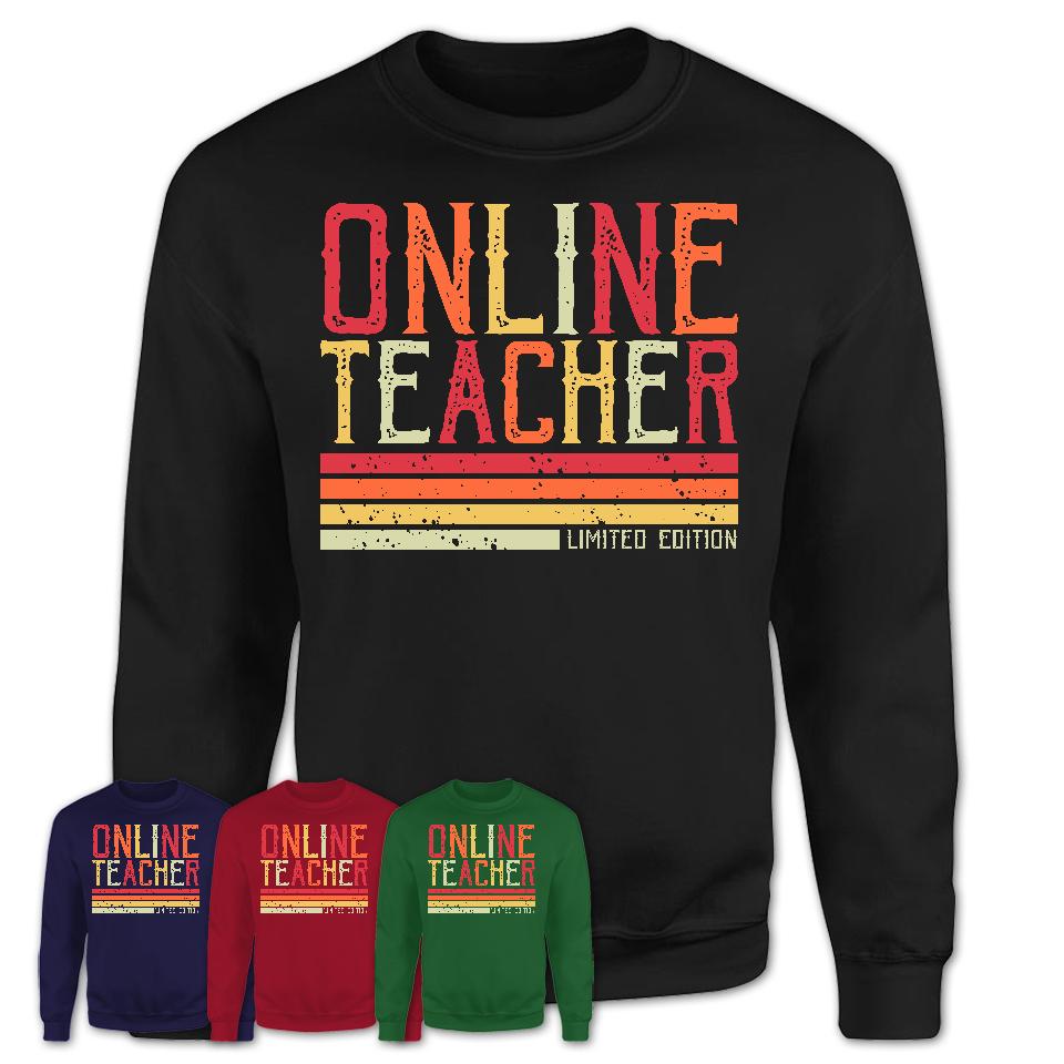 Vintage Online Teacher Limited Edition Job Shirt, Coworker Birthday Gift Idea