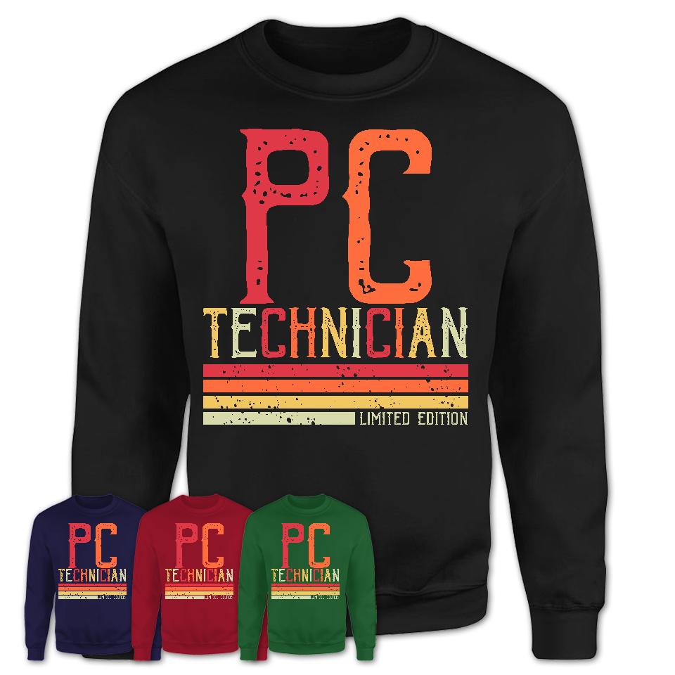 Vintage Pc Technician Limited Edition Job Shirt, Coworker Birthday Gift Idea