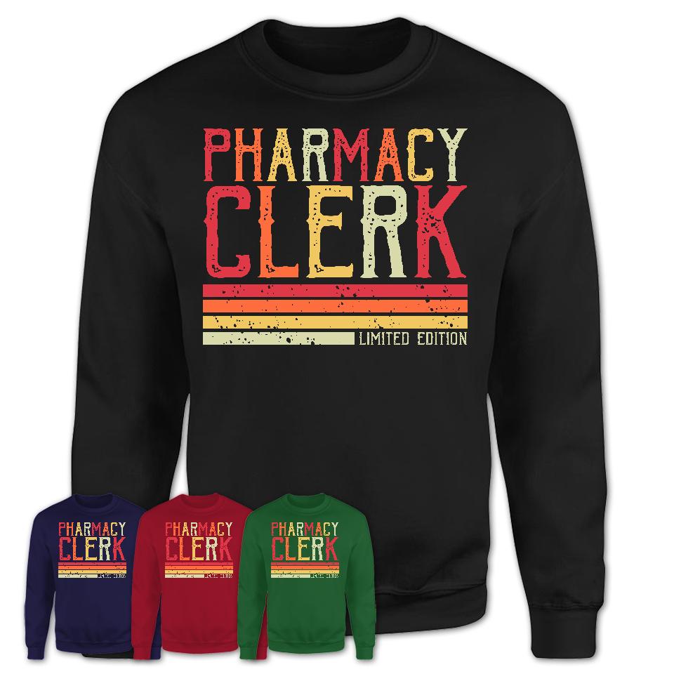 Vintage Pharmacy Clerk Limited Edition Job Shirt, Coworker Birthday Gift Idea