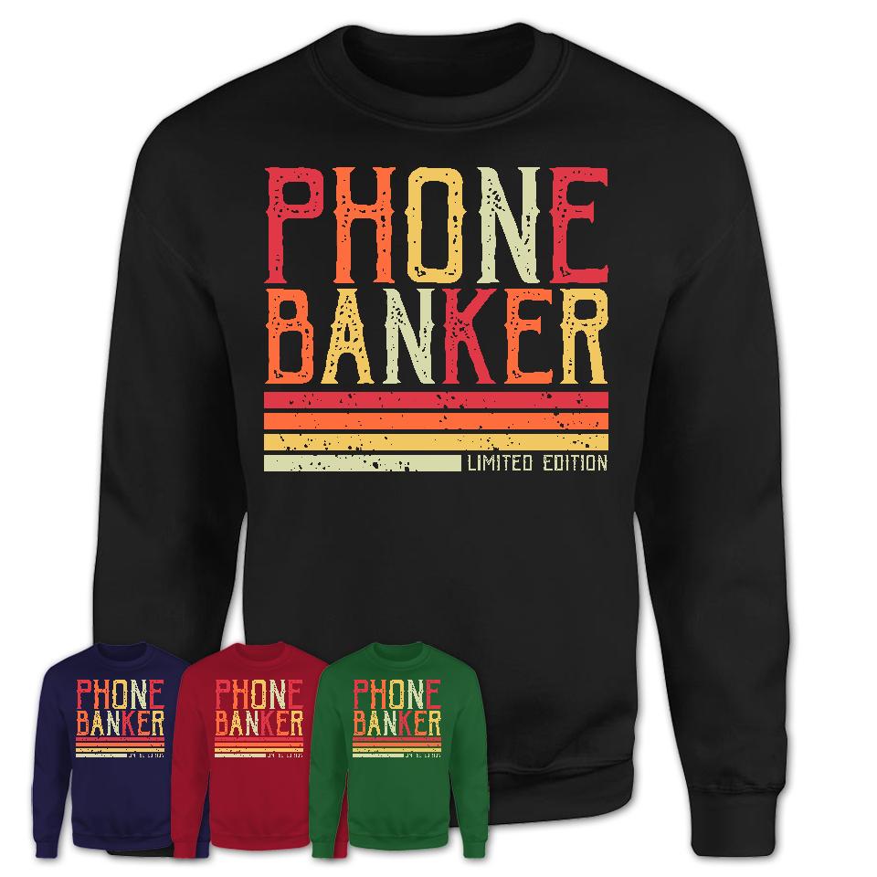 Vintage Phone Banker Limited Edition Job Shirt, Coworker Birthday Gift Idea