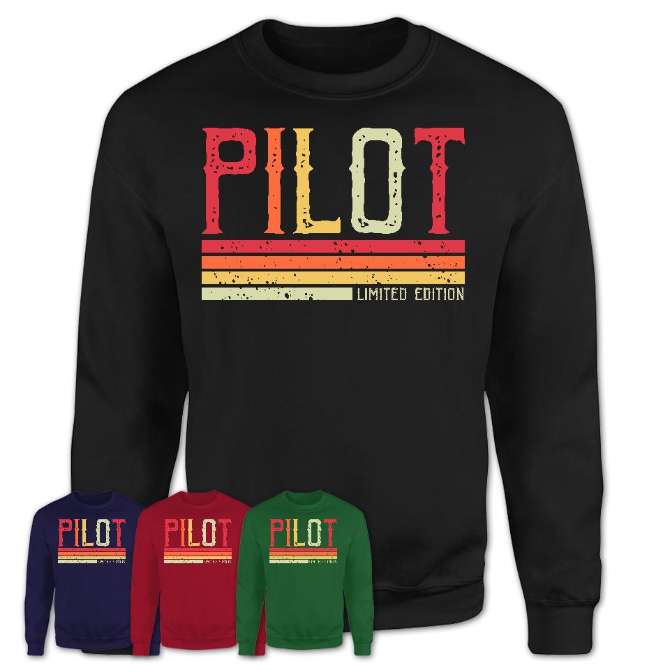 Vintage Pilot Limited Edition Job Shirt, Coworker Birthday Gift Idea