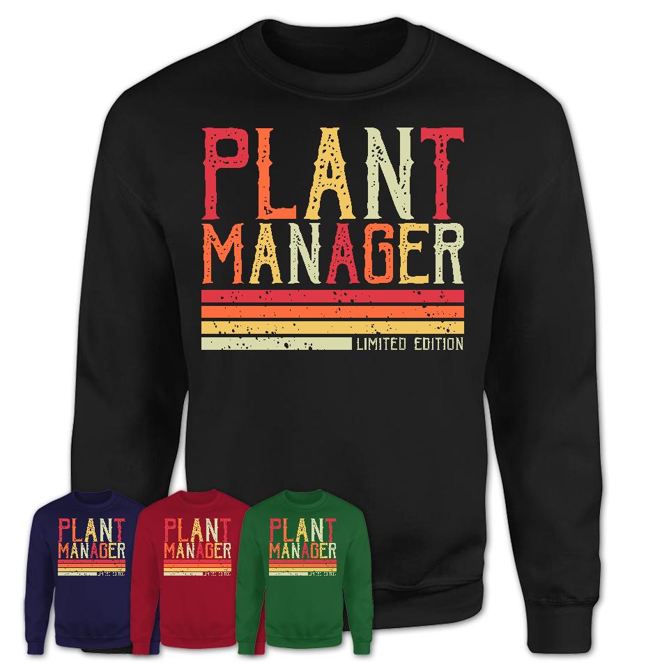 Vintage Plant Manager Limited Edition Job Shirt, Coworker Birthday Gift Idea