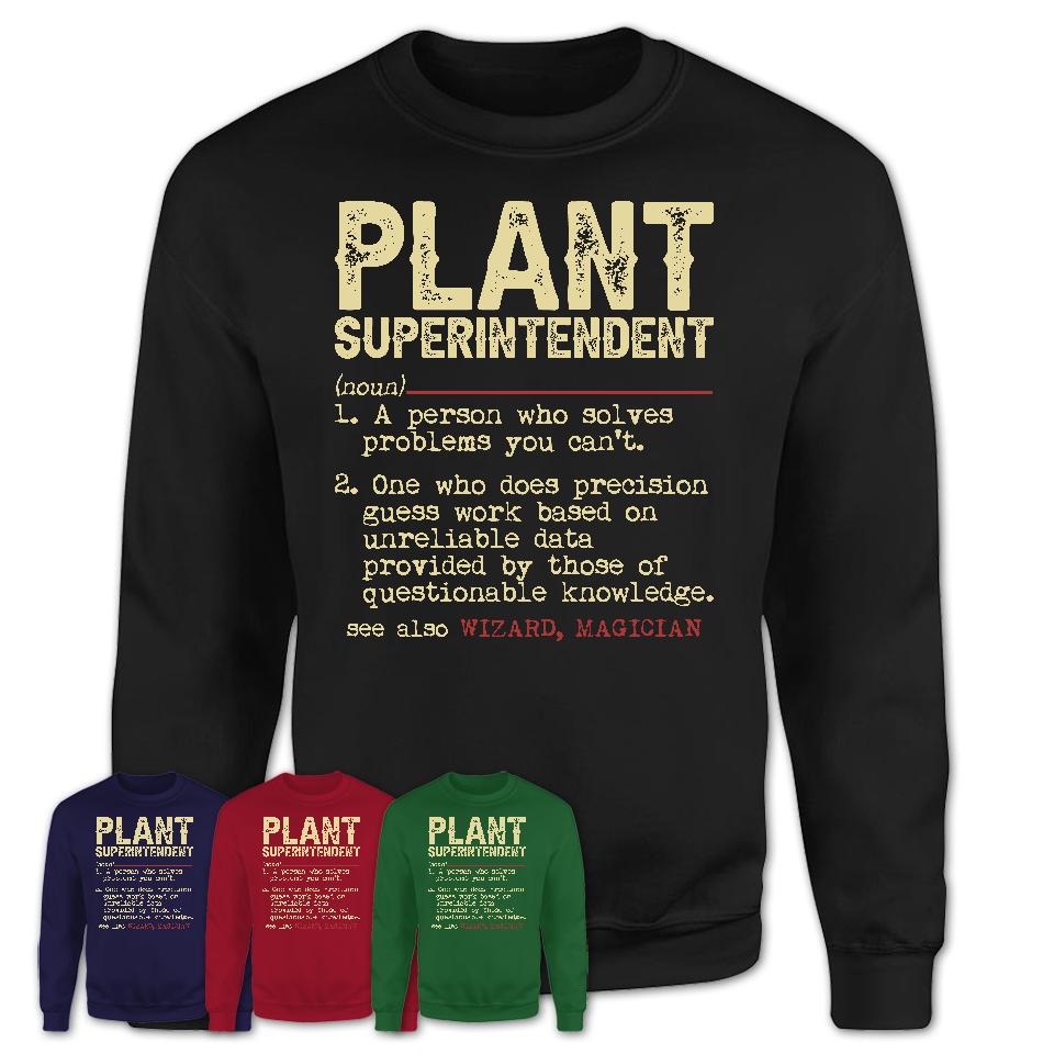 Vintage Plant Superintendent Definition Shirt, Funny Coworker Gift Idea for Plant Superintendent, New Job Gift