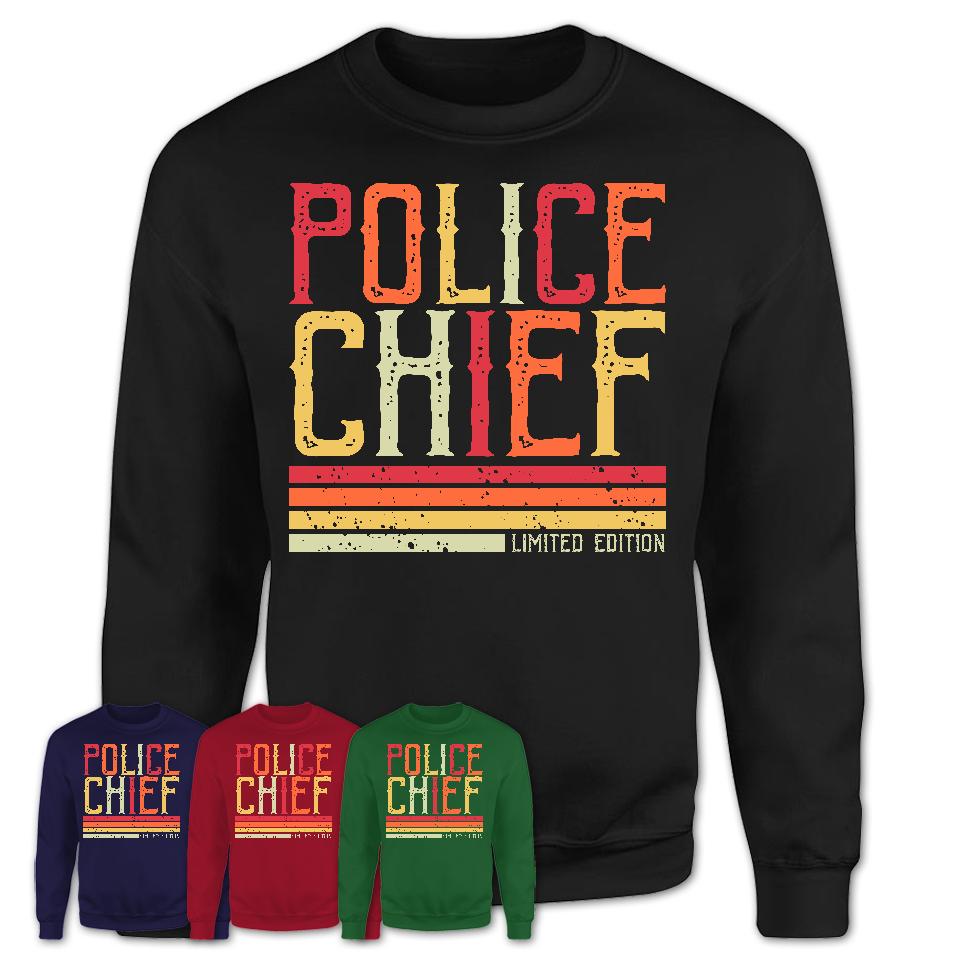 Vintage Police Chief Limited Edition Job Shirt, Coworker Birthday Gift Idea