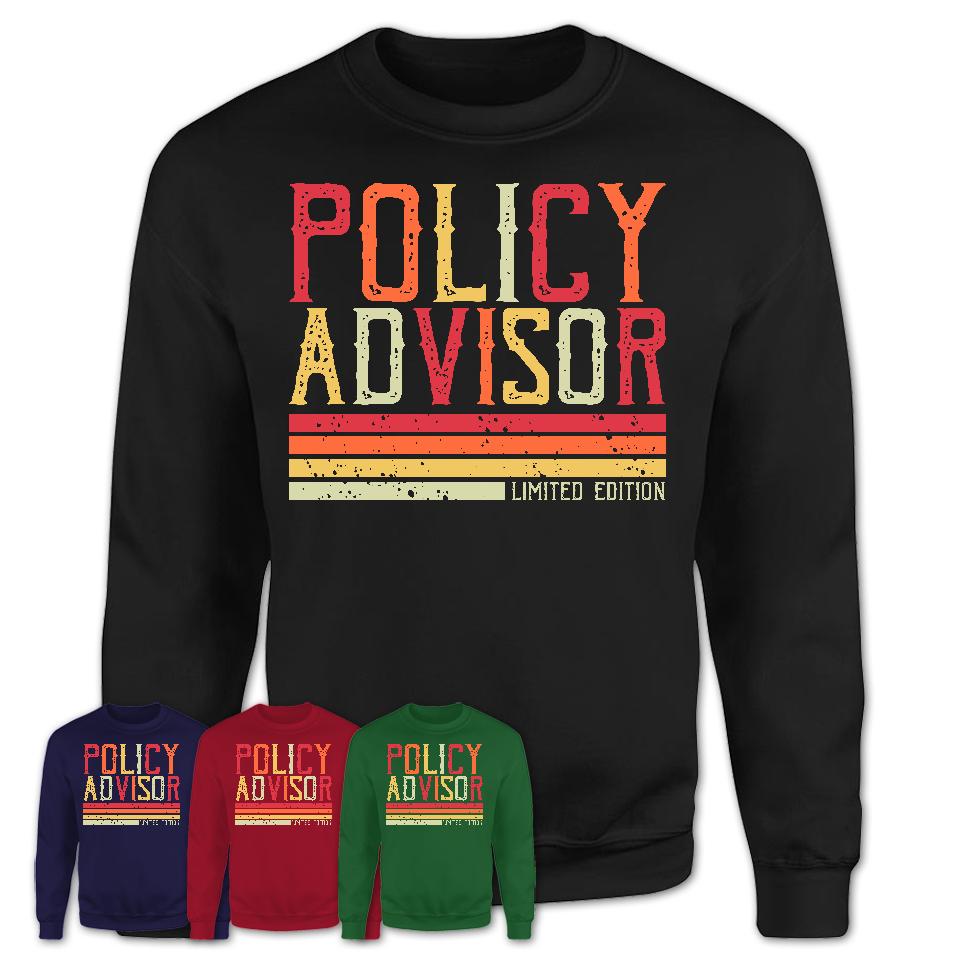 Vintage Policy Advisor Limited Edition Job Shirt, Coworker Birthday Gift Idea