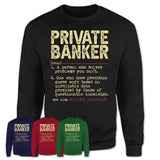 Vintage Private Banker Definition Shirt, Funny Coworker Gift Idea for Private Banker, New Job Gift