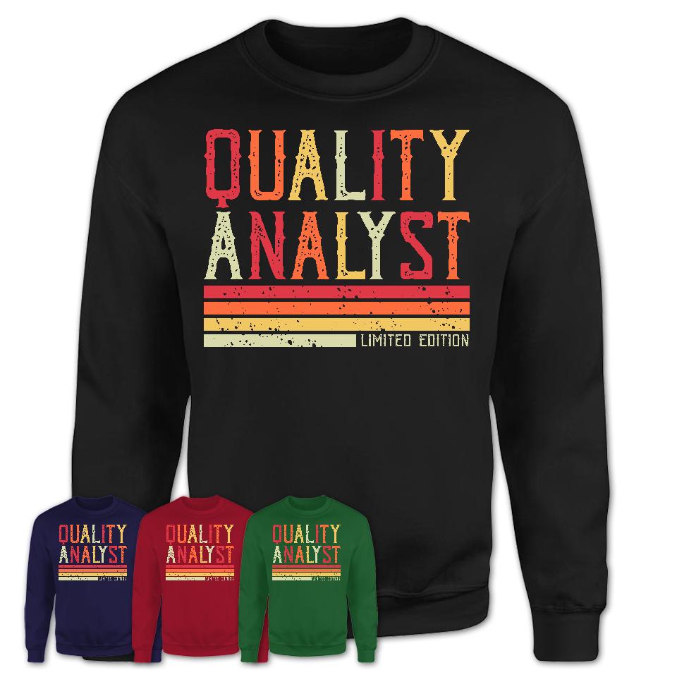 Vintage Quality Analyst Limited Edition Job Shirt, Coworker Birthday Gift Idea