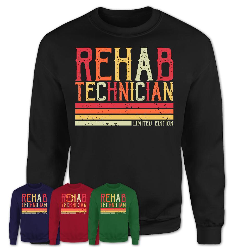 Vintage Rehab Technician Limited Edition Job Shirt, Coworker Birthday Gift Idea
