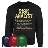 Vintage Risk Analyst Definition Shirt, Funny Coworker Gift Idea for Risk Analyst, New Job Gift