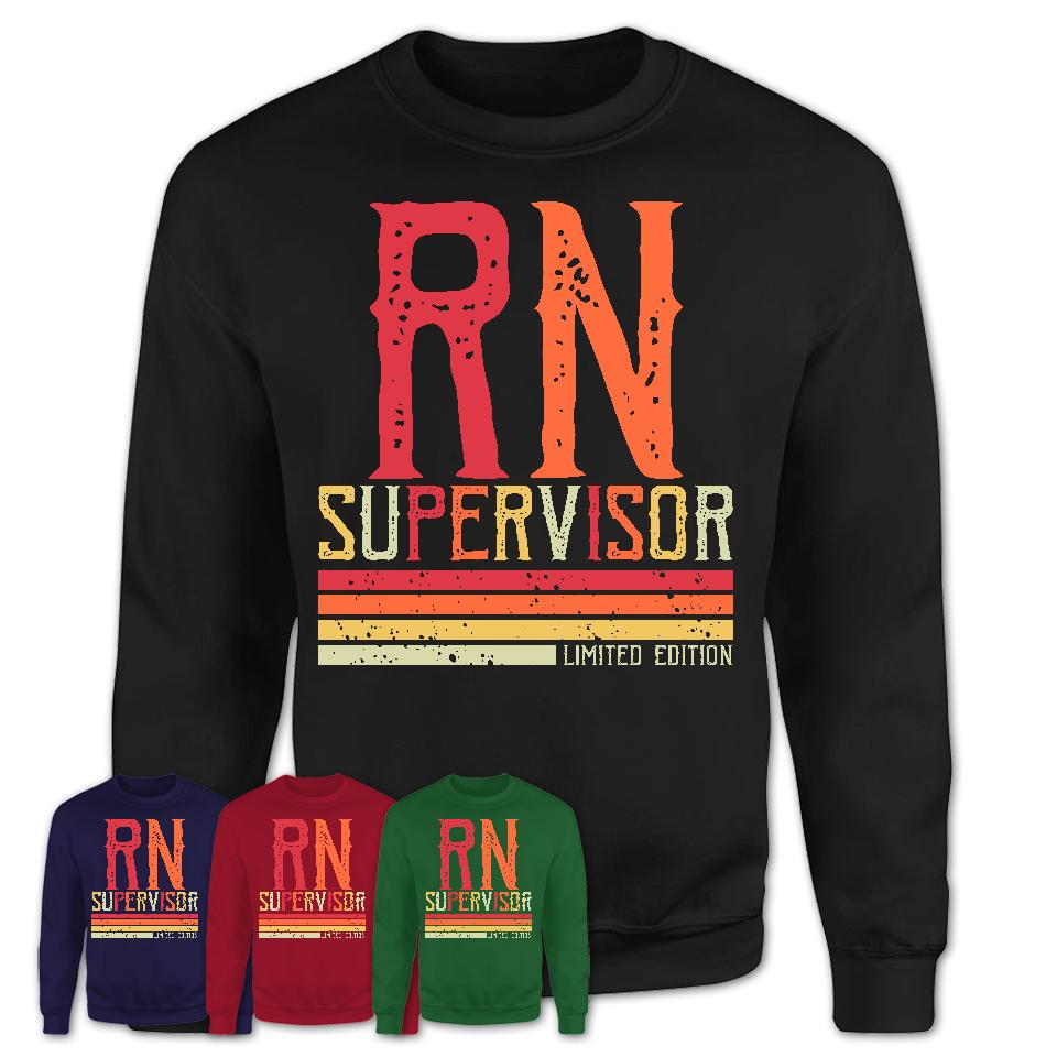 Vintage Rn Supervisor Limited Edition Job Shirt, Coworker Birthday Gift Idea