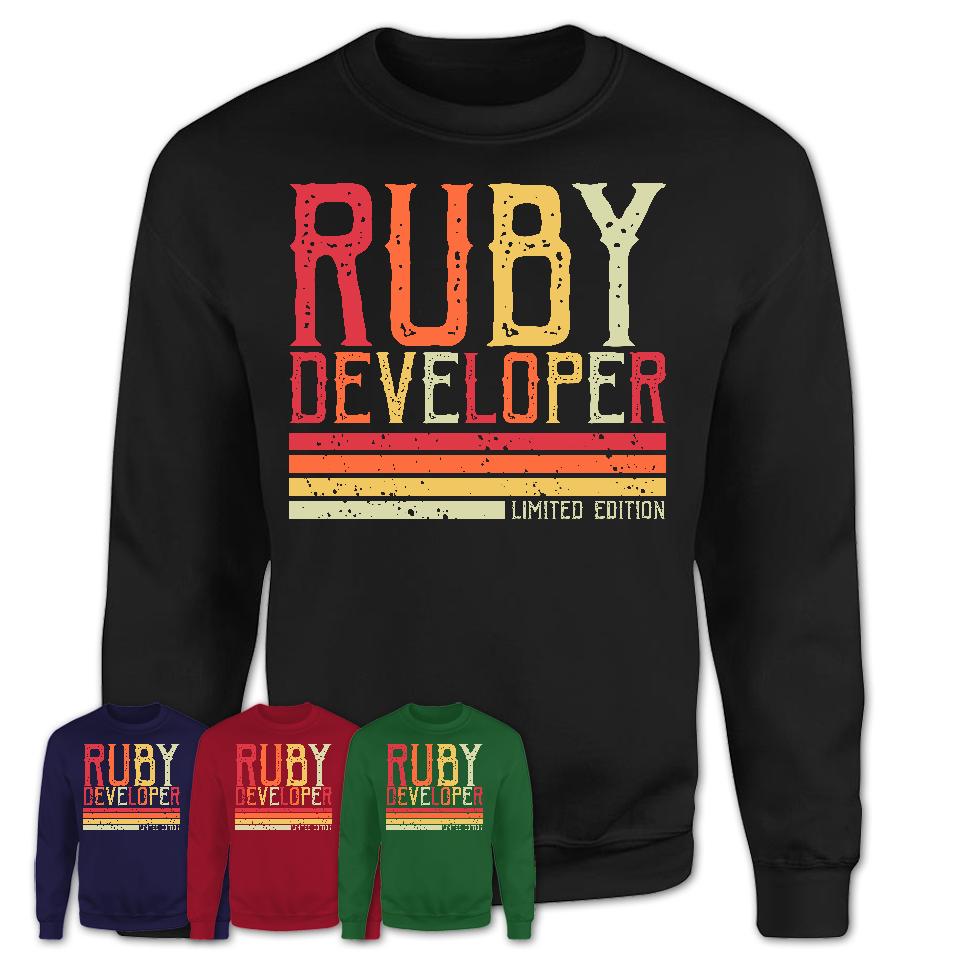 Vintage Ruby Developer Limited Edition Job Shirt, Coworker Birthday Gift Idea