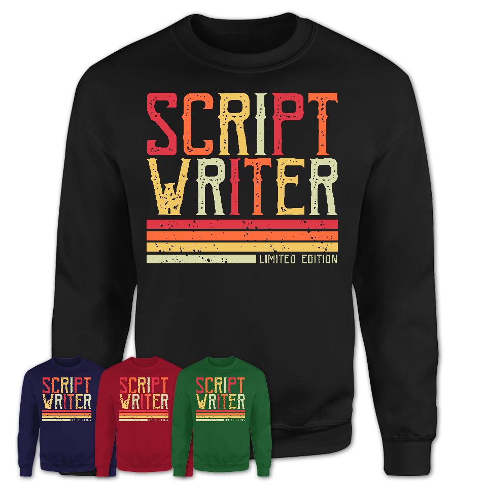 Vintage Script Writer Limited Edition Job Shirt, Coworker Birthday Gift Idea