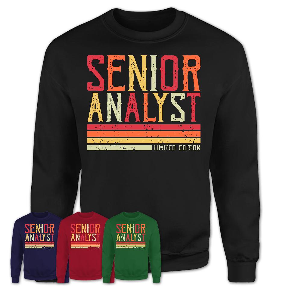 Vintage Senior Analyst Limited Edition Job Shirt, Coworker Birthday Gift Idea
