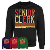 Vintage Senior Clerk Limited Edition Job Shirt, Coworker Birthday Gift Idea