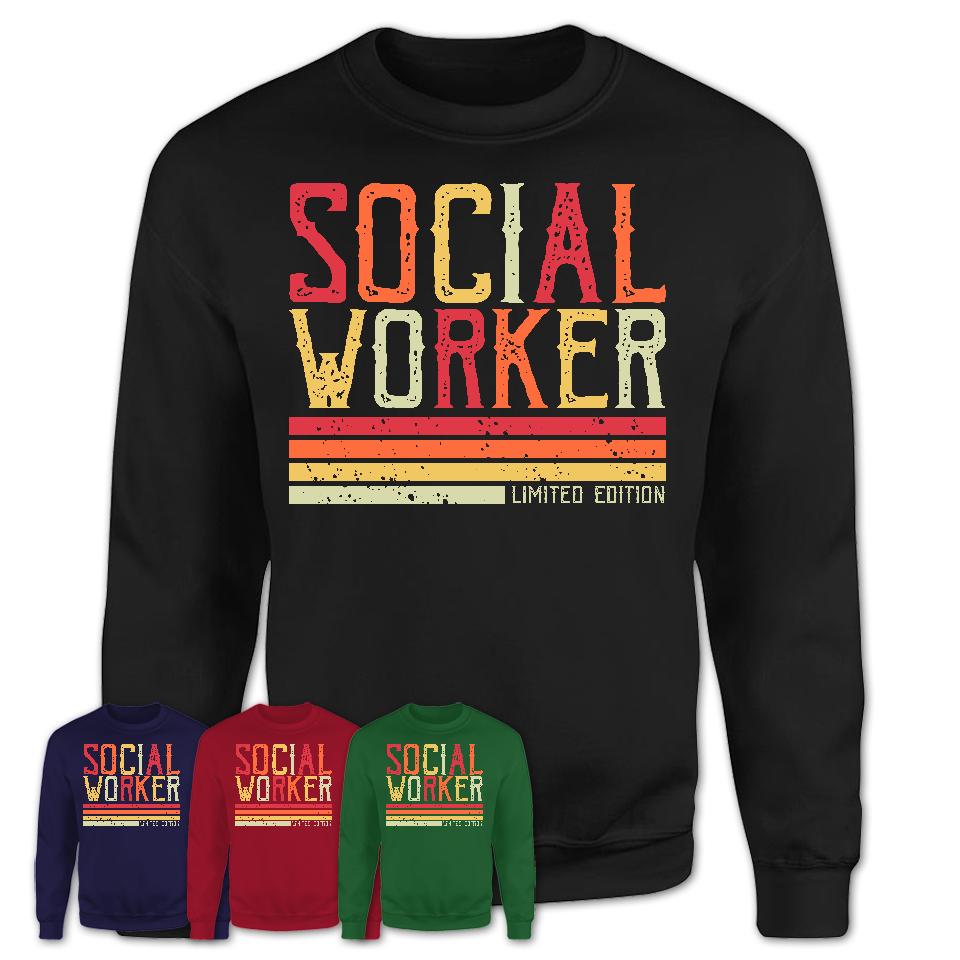 Vintage Social Worker Limited Edition Job Shirt, Coworker Birthday Gift Idea