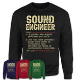Vintage Sound Engineer Definition Shirt, Funny Coworker Gift Idea for Sound Engineer, New Job Gift
