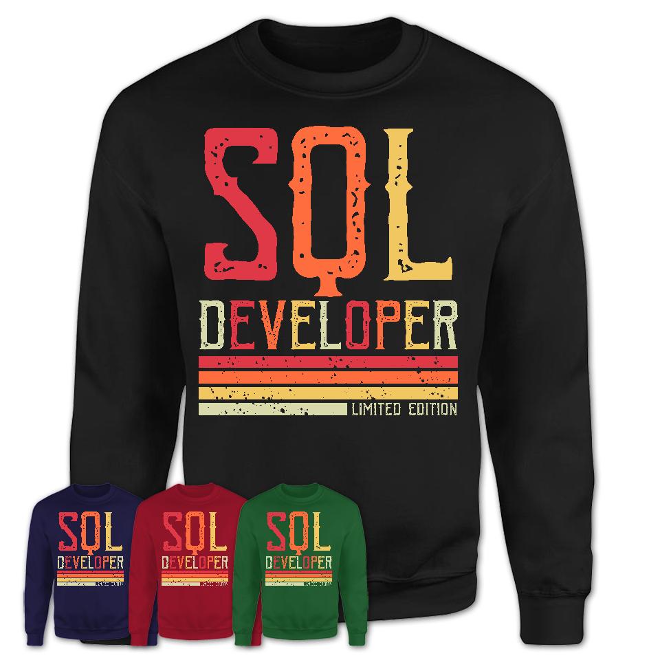 Vintage Sql Developer Limited Edition Job Shirt, Coworker Birthday Gift Idea