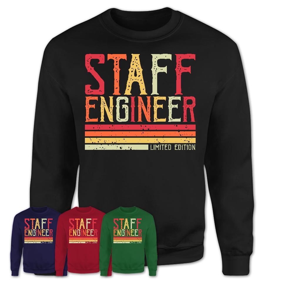 Vintage Staff Engineer Limited Edition Job Shirt, Coworker Birthday Gift Idea
