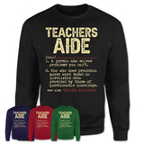 Vintage Teachers Aide Definition Shirt, Funny Coworker Gift Idea for Teachers Aide, New Job Gift