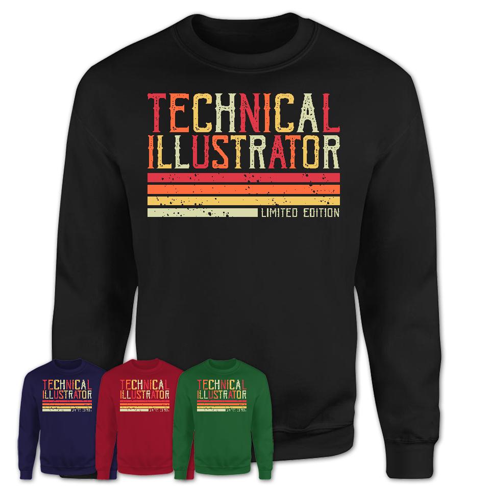 Vintage Technical Illustrator Limited Edition Job Shirt, Coworker Birthday Gift Idea