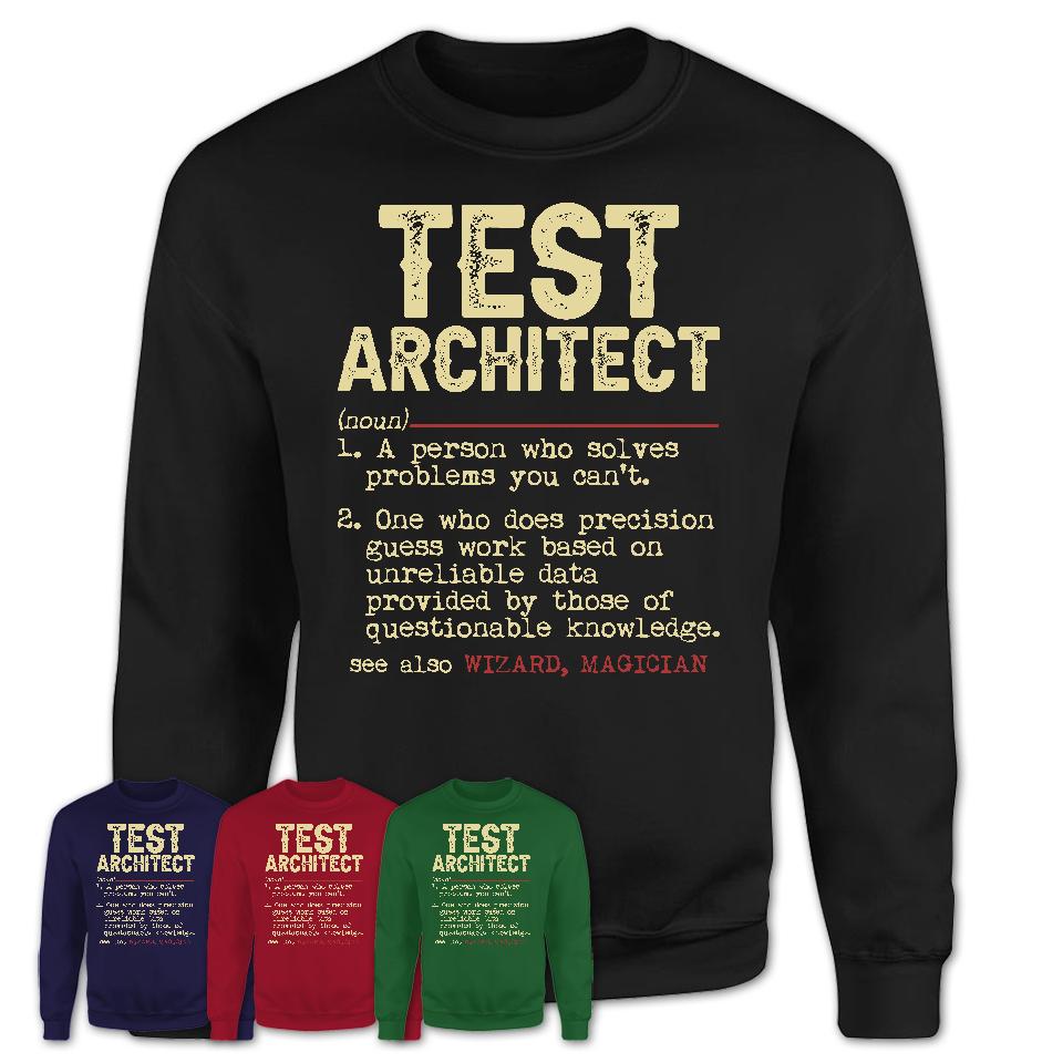 Vintage Test Architect Definition Shirt, Funny Coworker Gift Idea for Test Architect, New Job Gift