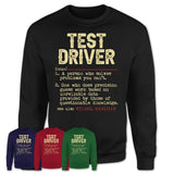 Vintage Test Driver Definition Shirt, Funny Coworker Gift Idea for Test Driver, New Job Gift