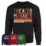 Vintage Theater Manager Limited Edition Job Shirt, Coworker Birthday Gift Idea