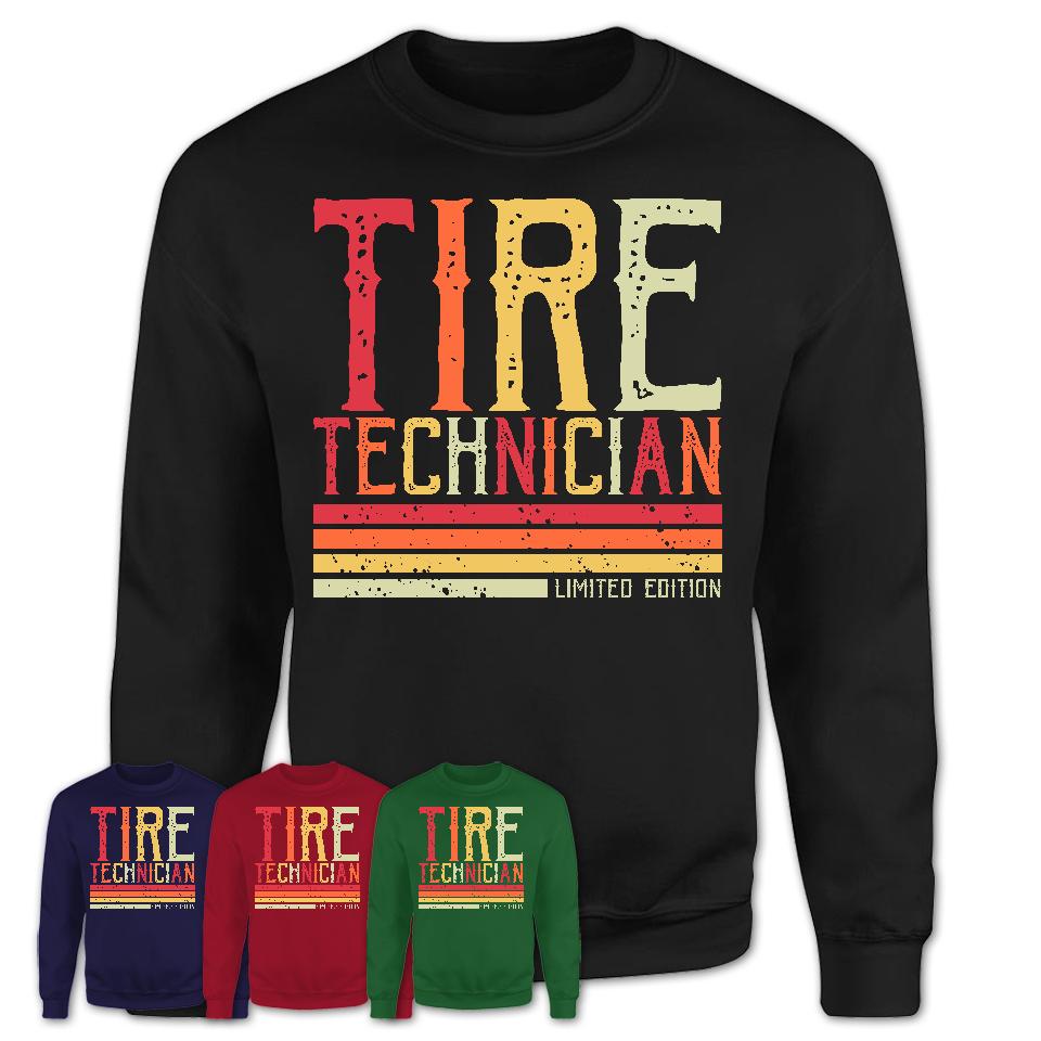 Vintage Tire Technician Limited Edition Job Shirt, Coworker Birthday Gift Idea