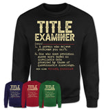 Vintage Title Examiner Definition Shirt, Funny Coworker Gift Idea for Title Examiner, New Job Gift
