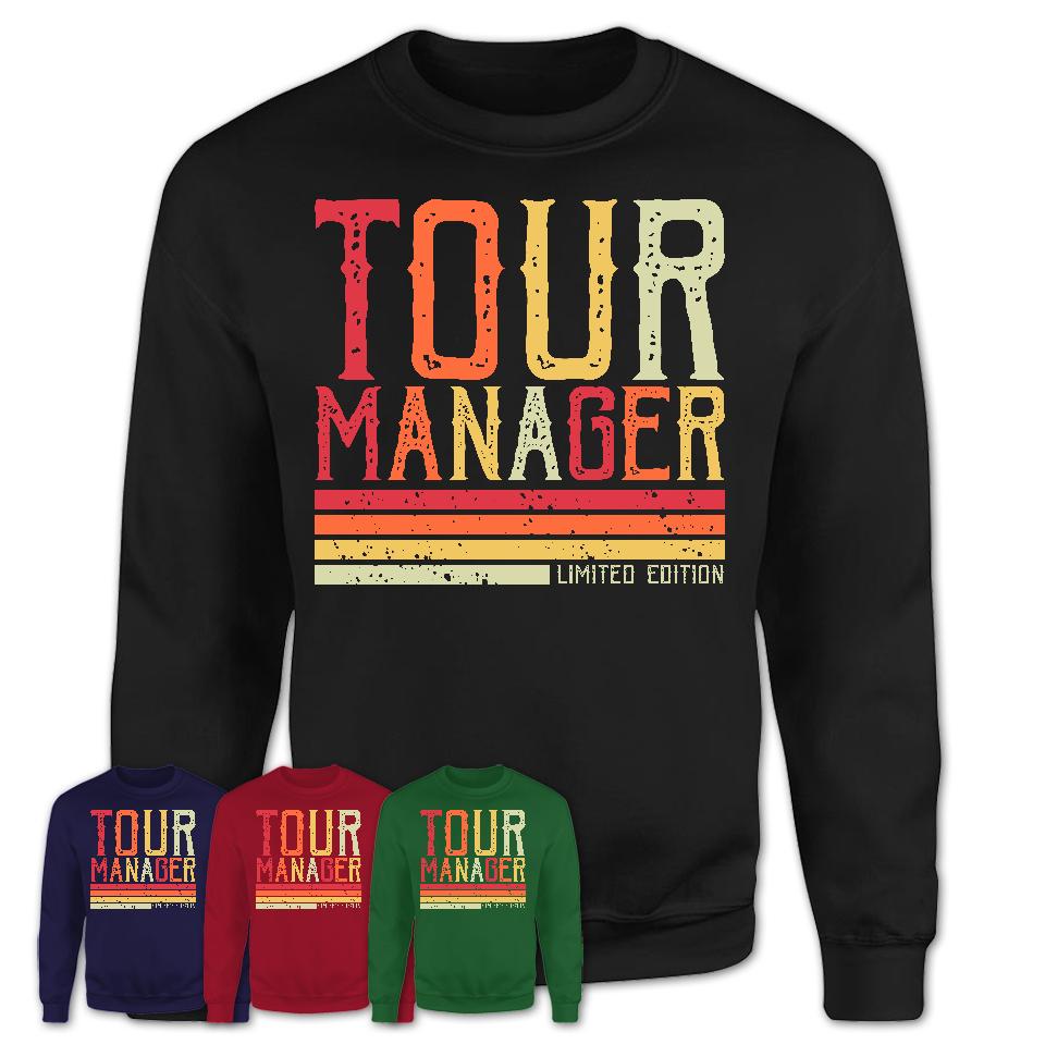 Vintage Tour Manager Limited Edition Job Shirt, Coworker Birthday Gift Idea
