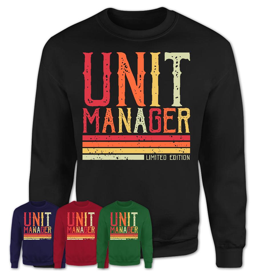 Vintage Unit Manager Limited Edition Job Shirt, Coworker Birthday Gift Idea