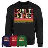 Vintage Usability Engineer Limited Edition Job Shirt, Coworker Birthday Gift Idea
