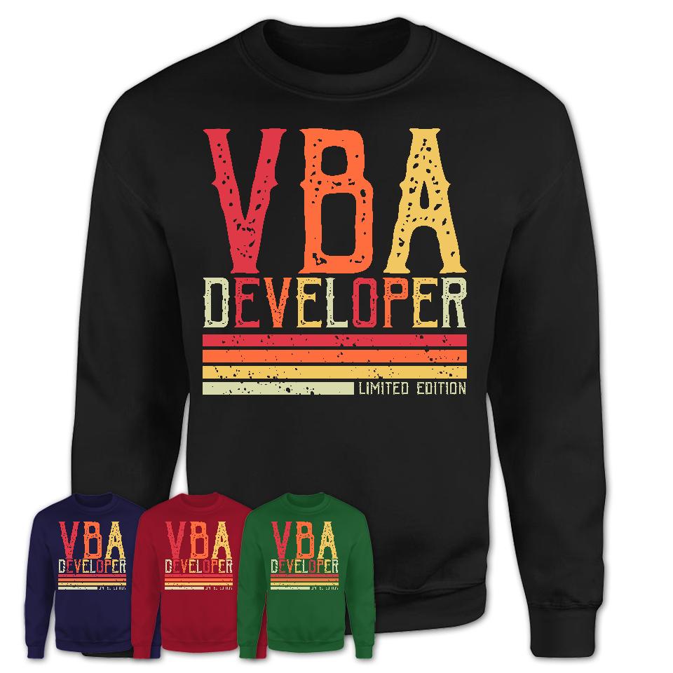 Vintage Vba Developer Limited Edition Job Shirt, Coworker Birthday Gift Idea