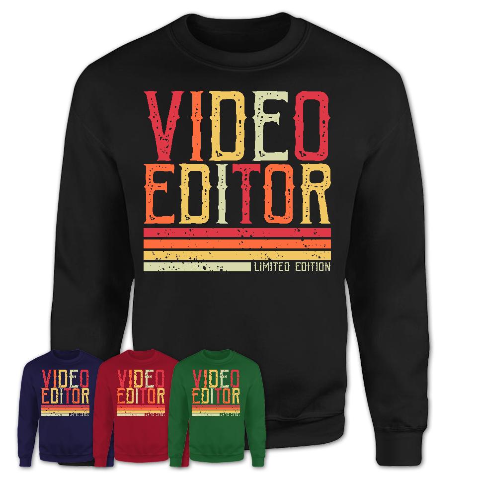 Vintage Video Editor Limited Edition Job Shirt, Coworker Birthday Gift Idea