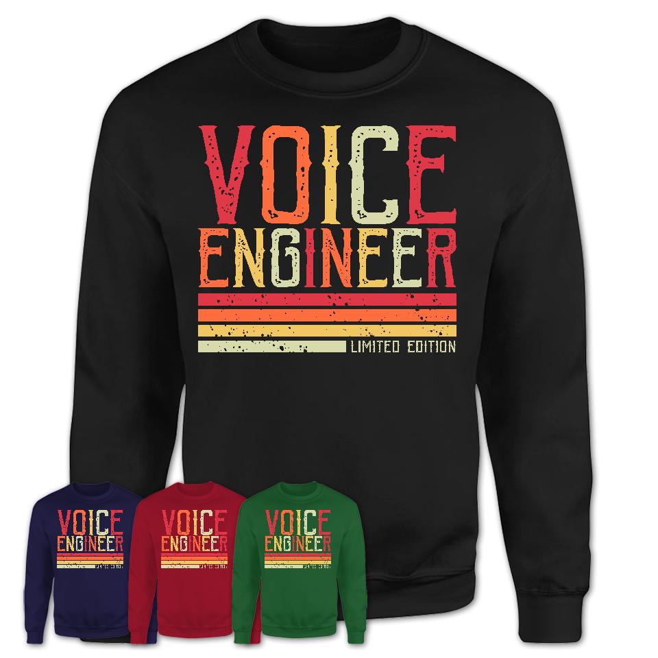 Vintage Voice Engineer Limited Edition Job Shirt, Coworker Birthday Gift Idea