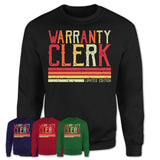 Vintage Warranty Clerk Limited Edition Job Shirt, Coworker Birthday Gift Idea