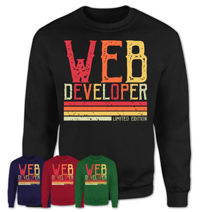 Vintage Web Developer Limited Edition Job Shirt, Coworker Birthday Gift Idea