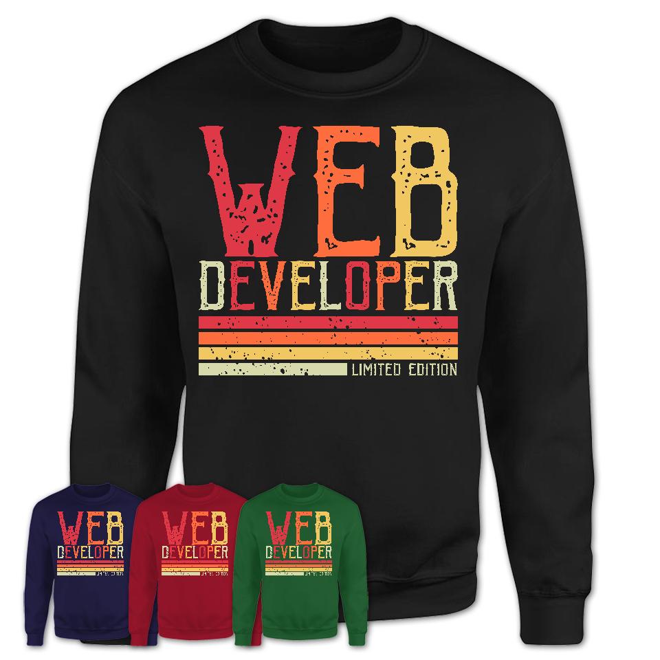 Vintage Web Developer Limited Edition Job Shirt, Coworker Birthday Gift Idea