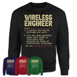 Vintage Wireless Engineer Definition Shirt, Funny Coworker Gift Idea for Wireless Engineer, New Job Gift