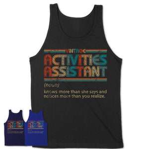 Activities Assistant Definition Vintage Retro Colors Shirt, Coworker Birthday Gift TShirt