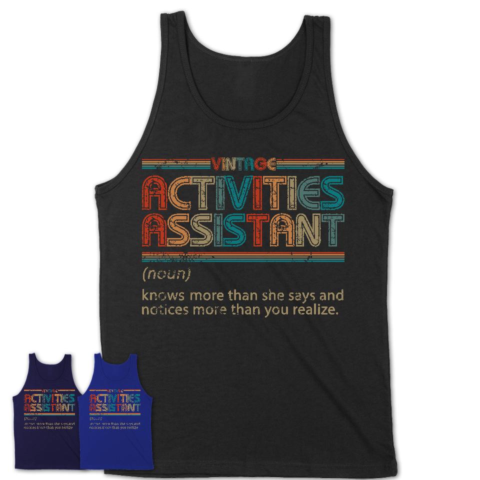 Activities Assistant Definition Vintage Retro Colors Shirt, Coworker Birthday Gift TShirt