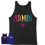 Admin Rainbow Lettering Heart Shirt, Employee Appreciation Gifts