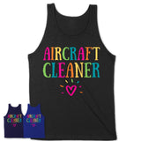 Aircraft Cleaner Rainbow Lettering Heart Shirt, Employee Appreciation Gifts