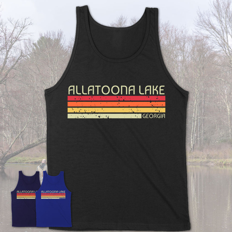 Allatoona Lake Georgia Funny Fishing Camping Summer Retro Gift T-Shirt