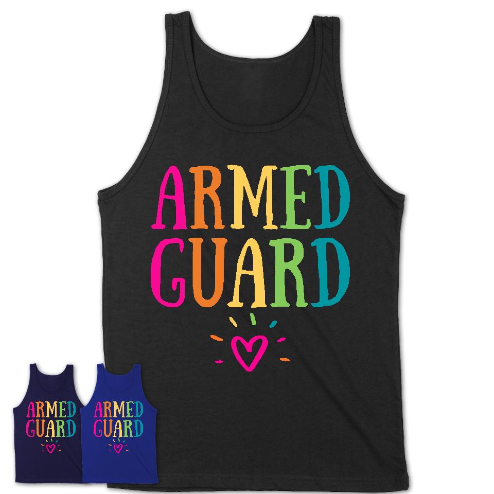 Armed Guard Rainbow Lettering Heart Shirt, Employee Appreciation Gifts