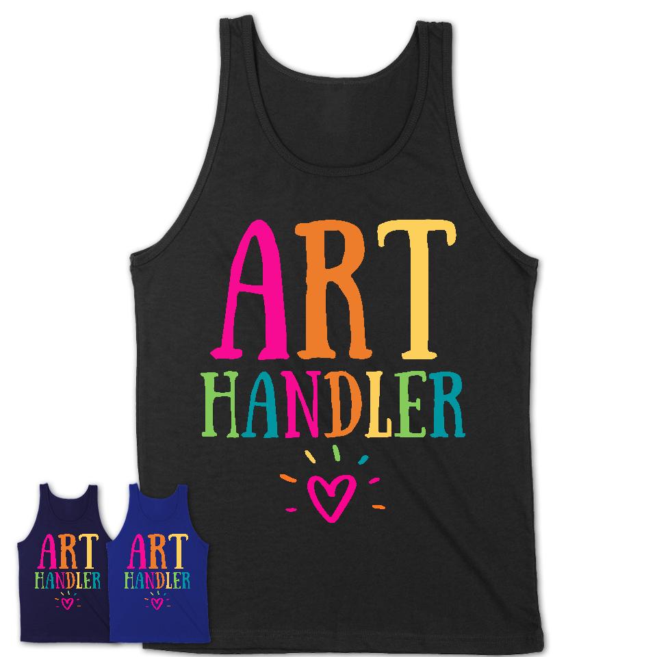 Art Handler Rainbow Lettering Heart Shirt, Employee Appreciation Gifts