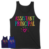 Assistant Principal Rainbow Lettering Heart Shirt, Employee Appreciation Gifts